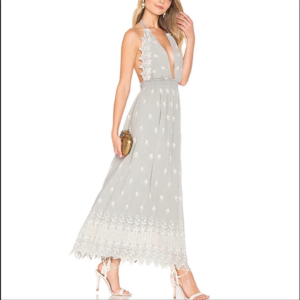LoveShackFancy Isabel Embroidered Silk Dress - Size Small
